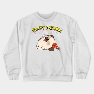 Party Animal Drunk Pug Crewneck Sweatshirt